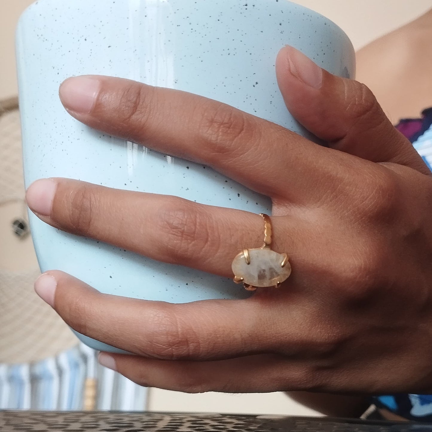 Anillo cuarzo cristal