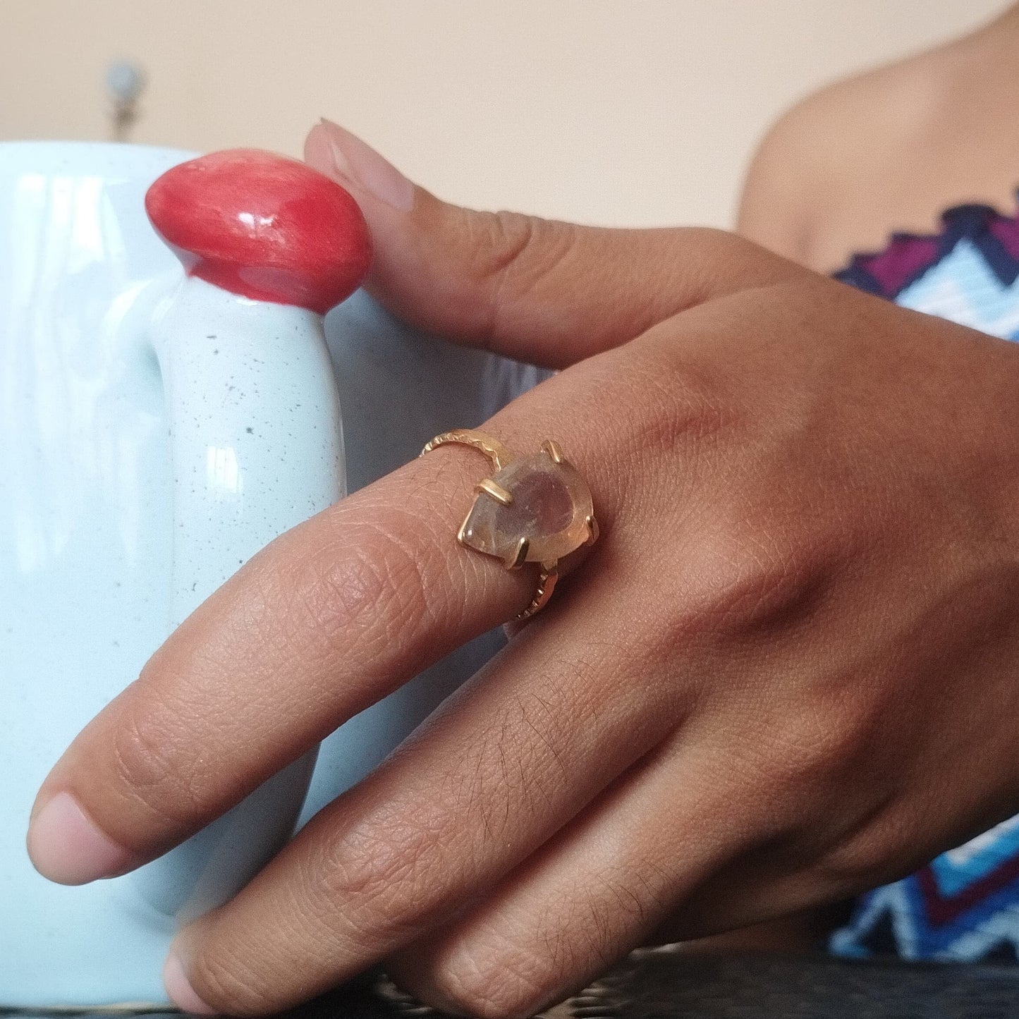 Anillo cuarzo cristal